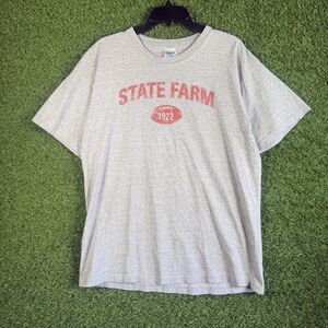 Gildan Ultra Cotton L Gray State Farm 1922 Football Graphic Tee Shirt Vintage
